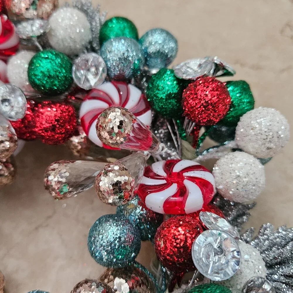 RARE SALZBURG CREATIONS PEPPERMINT DREAMS JEWELED CHRISTMAS CANDLE HOLDER RING